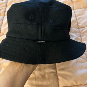 Supreme x Loro Piana 2014 crusher/bucket hat cashmere/wool black S/M unisex